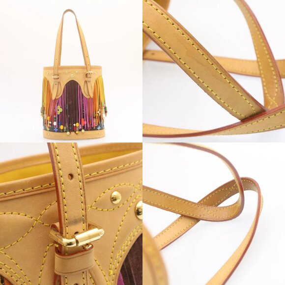 LOUIS VUITTON Monogram Multicolor Bucket Frange ToteBag Black M40110 Auth 25649S - Picture 15 of 15